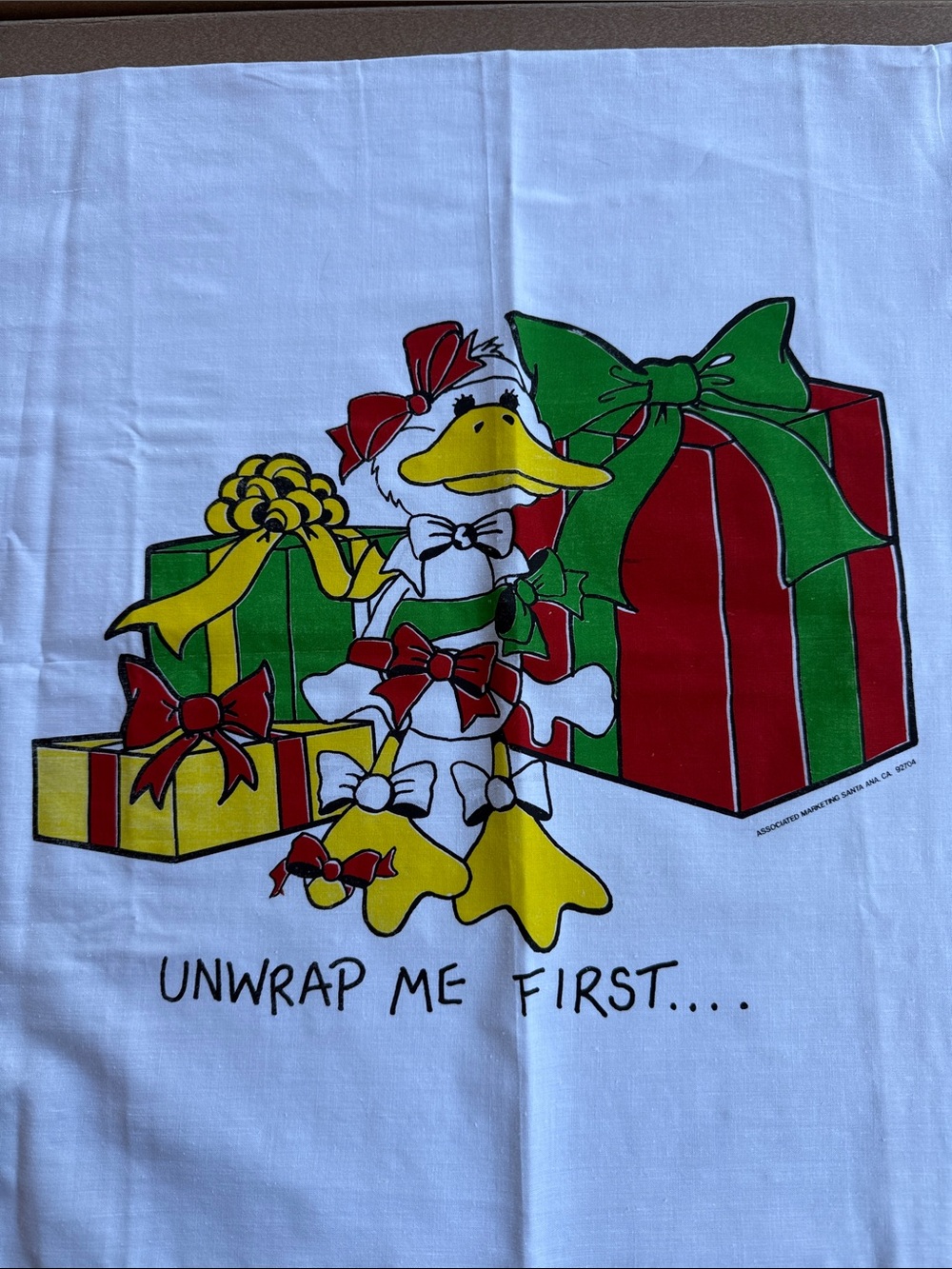 Vintage Pillow Case "Unwrap Me First" 80s-90s
